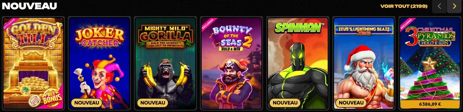 Machines à sous du Spinsy Casino avec jackpots et bonus